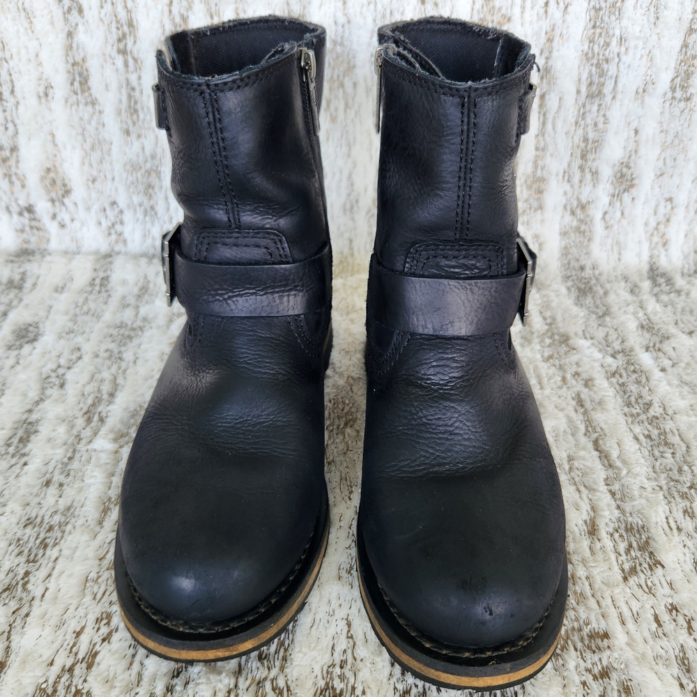 Harley-Davidson "Kommer" Waterproof Motorcycle Boots Black Leather | Women's 7 - Picture 4 of 13